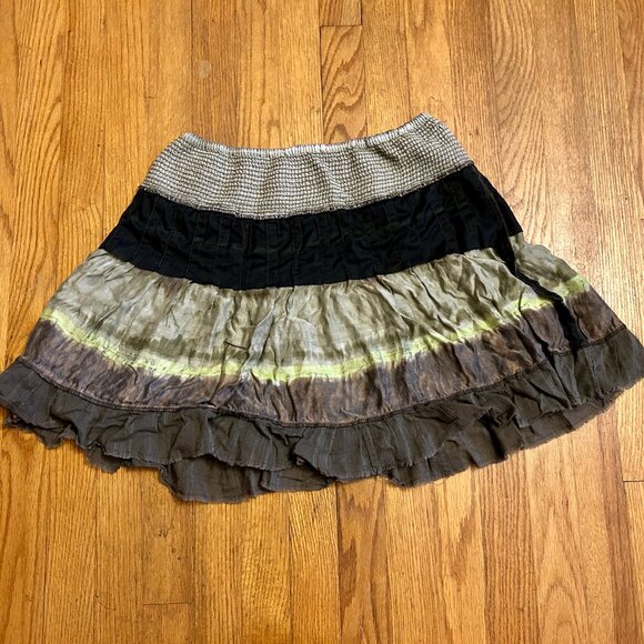 Free People Green Tie Dye Boho Peasant Skirt Medium. - Picture 6 of 8